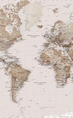 a map of the world with all countries and major cities on it's sides