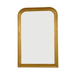 a gold framed mirror on a white background with clippings to the bottom half