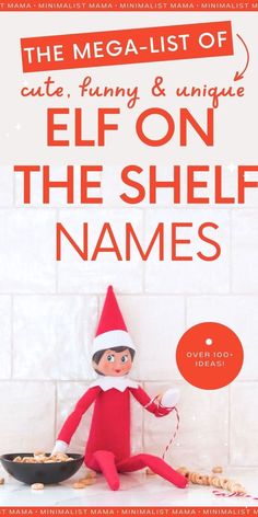 Looking for awesome elf on the shelf ideas!? This MEGA-LIST of Elf on the Shelf names is full of tons of unique ideas, as well as some super sweet and cute Elf on the Shelf names, too - both for boys and girls! Girl Elf Names, Funny Elf On The Shelf, Elf Ideas Easy, Elf Pets, Stocking Stuffers For Baby, Cute Christmas Ideas