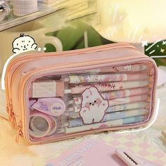 Brand Name: XYDDJYNLOrigin: Mainland ChinaType: pencil caseAge: >6 YEARS OLDMaterial: PlasticUse: Schools & OfficesSize: OtherType: Pencil Bag Korean Pencil Case, Kawaii Notebook, Cartoon Pencil, Kawaii Stationary, Student Cartoon, Bts Clothing