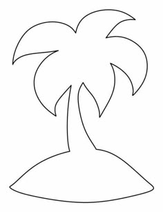 a palm tree outline on a white background