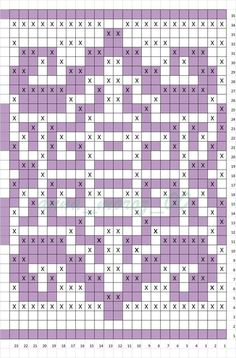 the cross stitch pattern is shown in purple and white