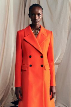 Resort 2024, Tailored Coat, Wool Blend Coat, Orange Fashion, Karen Millen, Fashion Face, Dress With Bow, Double Breasted, Ball Gowns