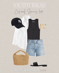 Outfit Ideas Vacation, Casual Spring Outfit, Crochet Spring, Looks Jeans, Spring Outfit Ideas, Summer Capsule Wardrobe, Neutral Outfit, The Outfit