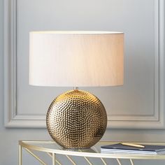 Modern Ceramic Table Lamp – Bronze Hammered Finish & Neutral Shade - Decor interiors Bronze Table Lamp, Bronze Table, Tall Table, Table Lamp Base, Table Lamps For Bedroom, Ceramic Table Lamp, Ceramic Table Lamps, Lamp Base, Ceramic Table