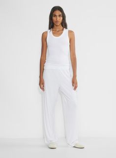 LUXE LOUNGE TOMORROW PANT | Aritzia Ribbed Pants, Luxe Lounge, Citizens Of Humanity, Ankle Socks, Ribbed Fabric, Denim Shirt, Mid Rise, Elastic Waist, Lounge