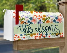 Personalized Floral Mailbox Cover Mailbox Stickers Vinyl Decals, Mailbox Vinyl Decals The Artsy Spot, Cricut Mailbox Decals Paint, Mailbox With Vinyl Decals, Cute Mailbox Decals, Unique Mailbox, Painted Mailbox, Mailbox Stickers, Mailbox Makeover