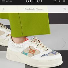 Excellent Pair Of Gucci Platform White Sneakers With Multi Color Embroidery. Size 37.5 Fun Looking Shoes That Get Noticed. Bought These In Paris With Receipts And Box. Includes Brand New Pair Of Extra Laces And Two Shoe Dust Bags As Seen In Photo. Wore These Maybe 3 Times? Poshmark Authentication Included Please No Low Ball Offers Platform Sneakers With Branded Insole And Round Toe, Designer Platform Sneakers With Rubber Sole, Designer Lace-up Sneakers With Medium Fit, Designer High-top Sneakers For Spring, Custom Sneakers With Perforations And Round Toe, Designer Sneakers With Branded Heel Counter, Designer Custom Low-top Sneakers, Medium Fit, Designer Gucci Custom Sneakers With Round Toe, Designer Sneakers With Rubber Sole For Spring