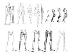 some sketches of different types of legs and arms