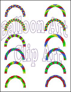 an image of rainbow art clipart on the back of a white paper with colored circles