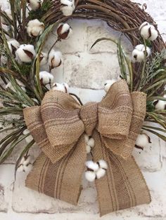 an image of a wreath with cotton on it