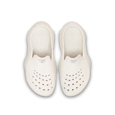 Beach Clogs With Rubber Sole And Slip-on Fit, Slip-resistant Synthetic Clogs For Streetwear, Louis Vuitton Cloud Collection, Louis Vuitton Shoes Men $250, Louis Vuitton White, Men's Sandals, Designer Outlet, Clog Slippers