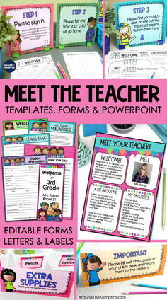 Templates for Meet the Teacher Night. Classroom Objectives, Teacher Letter