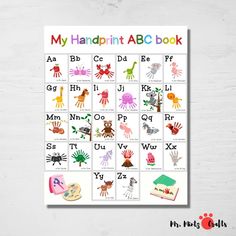 a printable alphabet book for children with pictures of animals and letters on the front