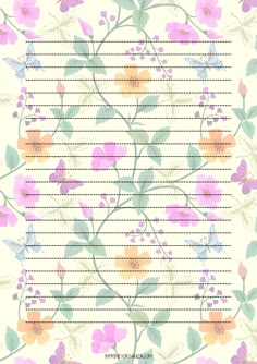 a floral border with lines in the middle and flowers on each side, all lined up