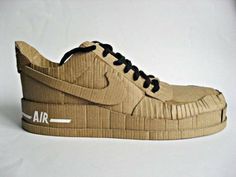 an air force shoe made out of cardboard