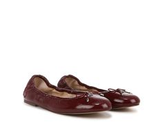 Sam Edelman Felicia - Women's Flat Shoes : Cabernet Red : The Sam Edelman&amp,#174, Felicia ballet flats are as comfortable as they are cute thanks to the flexible elastic collar and padded leather insole. Slip-on flats are available in a variety of uppers. Fixed bow and logo charm grace the vamp. Round toe. Logo embroidered at heel. Leather outsole with rubber heeltap. Outsole and heel may be brown or black. Imported. Measurements: Weight: 4 oz Product measurements were taken using size 7.5, width M. Please note that measurements may vary by size. Women's Flat Shoes, Pink Topaz, The Vamps, Ballet Flat, Flat Shoes, Sam Edelman, Logo Embroidered, Womens Flats, Flat Shoes Women