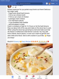 the recipe is being posted on facebook