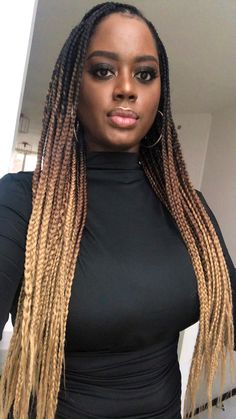 Highlight Box Braids Black Women, Vacation Hair Ideas, Micro Braid Styles, Big Fulani Braids, Ombré Knotless Braids, Ombré Knotless, Sengelese Twist, Slayed Edges, Micro Braids Styles