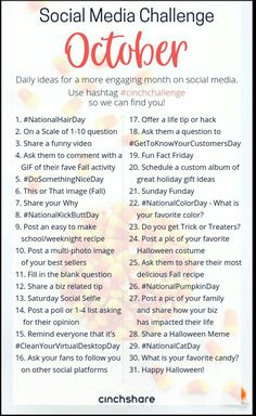 the social media challenge for october