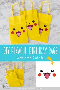 diy pikachu birthday bags with free template