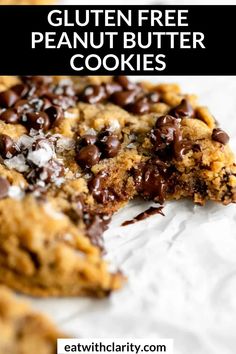 gluten free peanut butter cookies with chocolate chips and coconut flakes on top