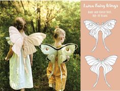 Space Sewing Projects, Fabric Scrap Clothes, Sewing Projects Kids, Luna Moth Fairy, Moth Fairy, Fabric Wings, Luna Moths, Sewing To Sell, Sew Ins