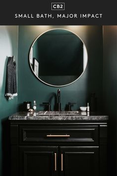 guest bathroom renovation Dark Green Powder Room, Green Powder Room, Powder Room Renovation, Modern Powder Rooms, Dark Bathrooms, Bad Inspiration, Powder Room Design, Modern Toilet