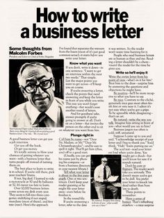 an article in the newspaper about how to write a business letter with pictures of men