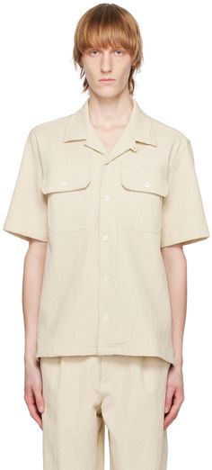 Howlin' Beige Mind Safari Shirt Hotel Uniforms, Hotel Uniform, Seersucker Shirt, Safari Shirt, Safari Style, Flap Pocket, Stretch Cotton, Apparel Accessories, Top Brands