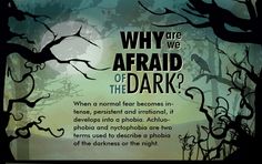 a poster with the words why are we afraid of the dark?