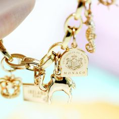 Mini Solid Gold Passport Stamp Charm: Monaco - JET SET CANDY  (4395777294424) Travel Charm Bracelet, Solid Gold Charms, Passport Stamps, Travel Charms, Gold Charm Bracelet, Mini Charm, Jet Setter, Rainbow Earrings, Gold Charm