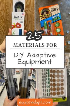 Discover 25 everyday materials for DIY adaptive equipment and assistive technology projects! Create functional and personalized equipment or modifications to existing devices. This post is perfect for DIY enthusiasts, people with disabilities, occupational therapy practitioners, physical therapists, speech therapists, teachers, special educators, and more. Follow the link for the materials list. Arthrogryposis Adaptive Equipment, Physical Therapist Gifts Diy, Diy Occupational Therapy Equipment, Adaptive Equipment Diy Homemade, Occupational Therapy Room Design, Diy Adaptive Equipment, Snf Activities, Adaptive Equipment Occupational Therapy, Occupational Therapy Equipment