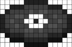 a black and white panda face made out of squares