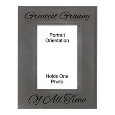 a frame with the words great granny written in black and white on it, next to an