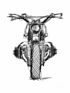 a black and white drawing of a scooter's headlight on a motorcycle