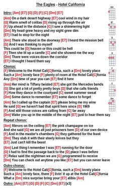 the guitar chords are arranged in red and black