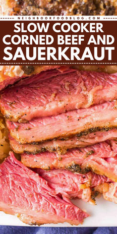 Make your Christmas dinner stress-free with this Easy Slow Cooker Corned Beef recipe! Tender, flavorful, and perfectly seasoned, this dish is a standout entree idea. Impress your guests with the best Christmas dinner recipe! Corned Beef Sauerkraut Crockpot, Corned Beef And Sauerkraut Recipes Slow Cooker, Corned Beef And Sour Kraut Recipes, Corned Beef And Sauerkraut Crock Pot, Corned Beef Brisket Crock Pot, Corned Beef And Sauerkraut, Sour Kraut, Corned Beef Recipes Slow Cooker, Beer Bath