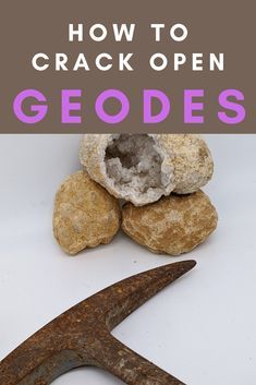 Here are 2 ways that I like to crack open geodes that I find while rockhounding. These tips will help prevent shattering the geode into small pieces. Large Geode, Geode Rocks, Hammer And Chisel, Rock Hunting, Crystal Formations, Below The Surface, Diet Foods, Rock Hounding