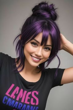 Dark Purple Shoulder Length Hair, Blackberry Hair, Fuschia Hair, Blackberry Hair Colour, Chestnut Hair, Bold Hair Color, Hair Color Unique, Gorgeous Hair Color, Lavender Hair