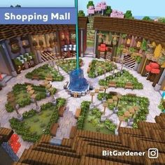 an image of a shopping mall with lots of trees