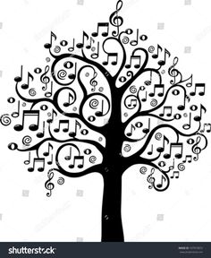 a tree with musical notes on it