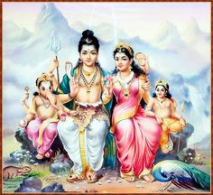 an image of hindu god and his family