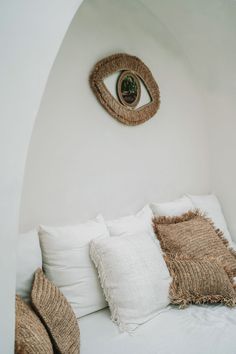 Are you into something truly unique? The Raffia Eye Mirror will certainly be talked about in your home, while still fitting in the coastal/boho decor seamlessly. A stunning piece to decorate a blank wall in your hall, living space or bedroom. Raffia Cushion, Colored Mirror