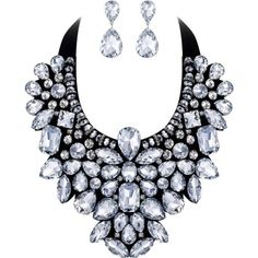 Statement Necklace Set: This Captivating Jewelry Set Is Designed To Make A Statement, Elevating Your Look And Adding A Touch Of Charm To Any Occasion. Adjustable: Necklace Length: 91cm (35.8"), Attachment Size: 20cm (7.8") By 11.5cm (4.5"), Earrings Size: 5cm (1.9") By 1.9cm (0.7"), Each Earring Weight: 6.8g. Crystal Costume Jewelry, Crystal Costume, Prom Jewelry Sets, Rhinestone Jewelry Set, Rhinestone Statement Necklace, Crystal Statement Necklace, Cartilage Earrings Hoop, Costume Necklaces, Silver Necklace Statement