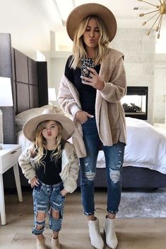 Mom And Son Matching Outfits, Mom And Daughter Matching Outfits, Mom And Son Matching, Matching Mommy Daughter Outfits, Krista Horton, Dresses Tea Length, Mother Daughter Pictures, Cozy Weather