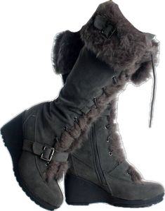 Fur Decor, Dr Shoes, Wedges Heels, Fall Styles, Warm Boots, Lace Up Wedges, Style Winter, Womens Mid Calf Boots