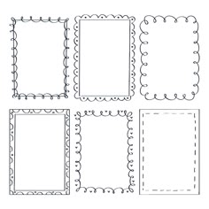 four square frames with scalloped edges