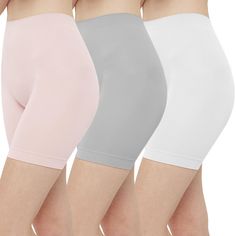 PRICES MAY VARY. NO THIGH CHAFING SLIP SHORTS - These slip shorts are perfect for preventing thigh chafing under dresses and skirts. You can also wear them as REGULAR SHORTS with T-Shirts. These undershorts are also a perfect choice for lounging around at home if you're working remote HIGH WAISTED DESIGN - Our slip shorts feature a high waisted design, providing coverage and support. They are perfect for yoga, workouts, or simply lounging around at home COLORS TO SUIT YOUR NEEDS - This set inclu Shorts For Under Skirts, Shorts For Under Dresses, Legging Court, Thigh Chafing, Anti Chafing Shorts, Womens Short Dress, Slip Shorts, Yoga Workouts, Colored Fabric