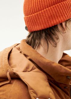 Orange wool beanie 100% extrafine wool SIZE NOTES None SUSTAINABLY MADE From Thinking Mu (Barcelona, Spain) Designed in Barcelona and fair trade made in India All Thinking Mu garments include a transparency tag with a QR code to access the story and impacts behind it. The data has been carefully traced and verified by BCOME. Tracking includes materials, place of production, water footprint, carbon footprint, toxicity footprint, waste footprint, # of hands that worked on the garment, and packagin Warm Wool Bonnet For Fall, Warm Wool Beanie For Fall, Wool Beanie For Fall, Fall Wool Beanie, Casual Merino Wool Hat For Fall, Warm Wool Beanie Cap, Wool Beanie Cap, Wool Beanie For Cold Weather In Fall, Winter Wool Beanie